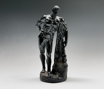 Lot 294 - An Italian green serpentine figure of Hercules,...