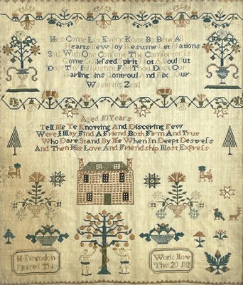 Lot 2803 - A George IV period sampler, worked by H...