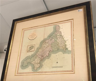 Lot 510 - A new map of Cornwall, after John Carey 1806.