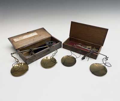 Lot 185 - A set of brass and steel traveling jewellers...