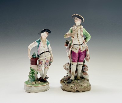 Lot 903 - A Chelsea porcelain figure of a sportsman,...