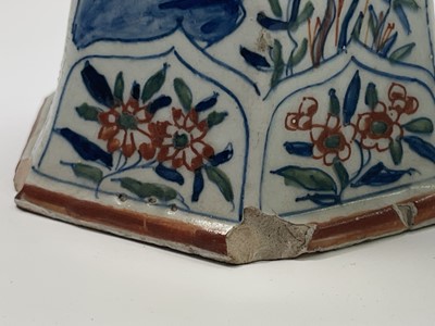 Lot 904 - A pair of Dutch Delft polychrome vases, 18th...