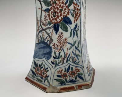 Lot 904 - A pair of Dutch Delft polychrome vases, 18th...