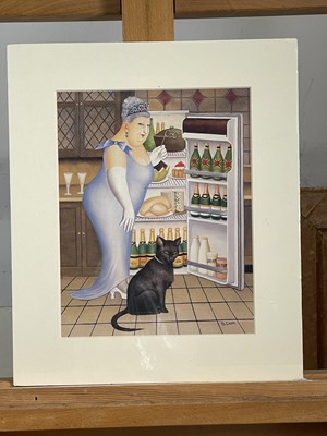 Lot 1161 - Beryl COOK (1926-2008) Percy at the Fridge...