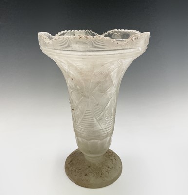 Lot 922 - A cut glass pedestal bowl, 19th century, with...