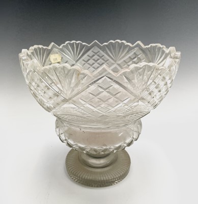 Lot 922 - A cut glass pedestal bowl, 19th century, with...