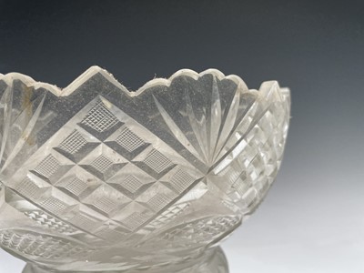 Lot 922 - A cut glass pedestal bowl, 19th century, with...