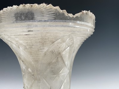 Lot 922 - A cut glass pedestal bowl, 19th century, with...