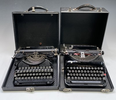 Lot 462 - A Remington Model 5 portable typewriter, cased,...