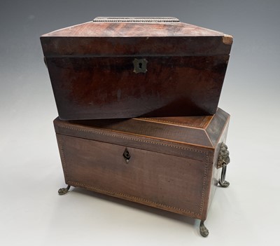 Lot 314 - A George III mahogany, inlaid and chequer...