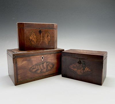 Lot 315 - A George III satinwood and crossbanded caddy,...