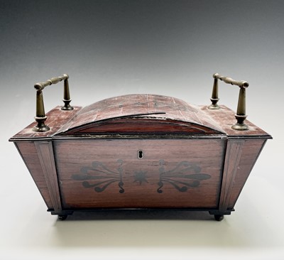 Lot 320 - A Regency mahogany and ebony inlaid box, of...