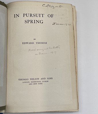 Lot 2 - EDAWARD THOMAS. 'In Pursuit of Spring.' First...