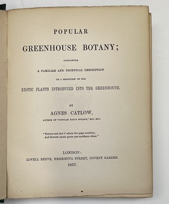 Lot 13 - ANES CATLOW. 'Popular Greenhouse Botany.'...
