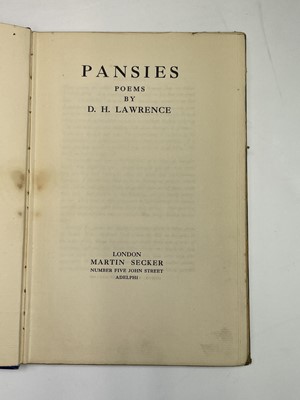 Lot 59 - D. H. LAWRENCE. 'Pansies.' Cloth backed boards,...