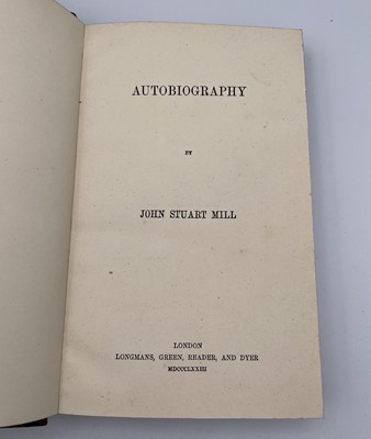 Lot 90 - JOHN STUART MILL. 'Autobiography.' First...