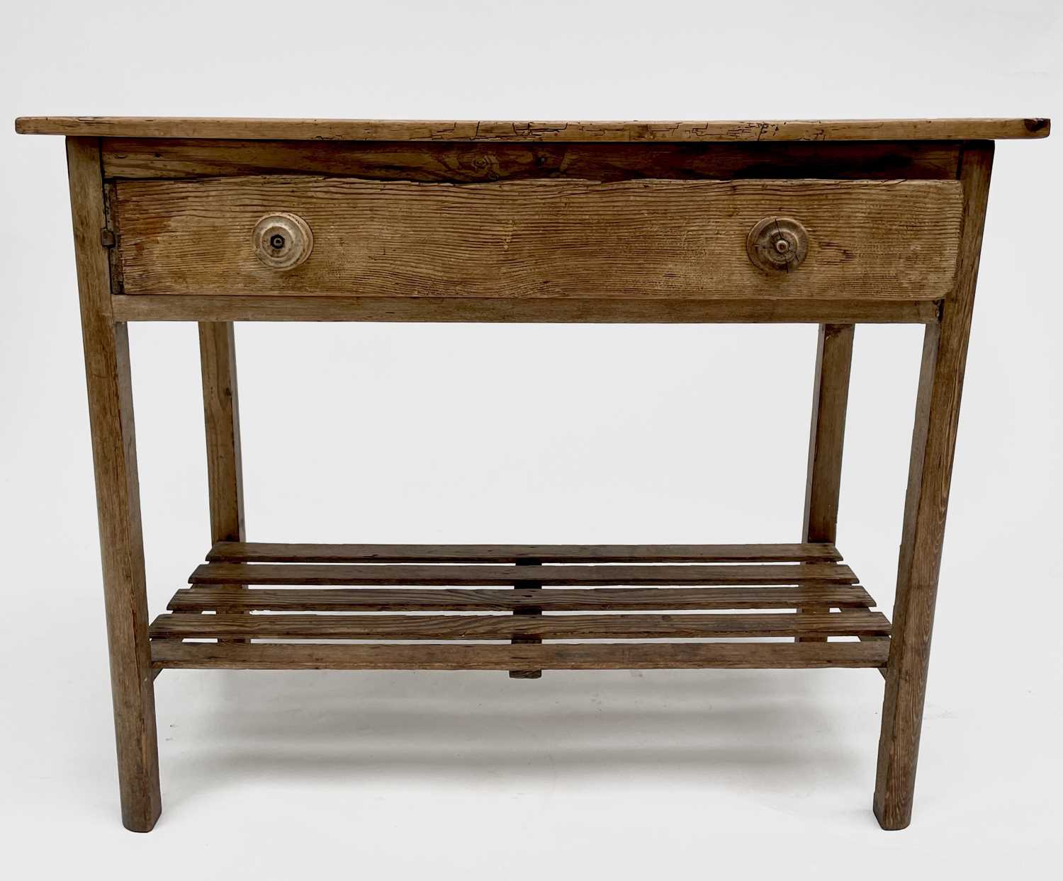 Lot 3162 - A Victorian pine kitchen side table, fitted