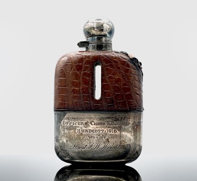 Lot 322 - A silver-mounted spirit flask