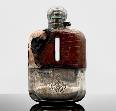 Lot 322 - A silver-mounted spirit flask