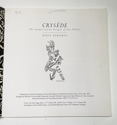 Lot 123 - HAZEL BERRIMAN. 'Crysede: The unique textile...