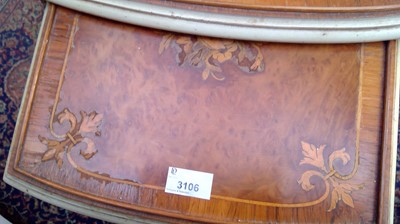 Lot 3106 - A nest of three French walnut, kingwood and...