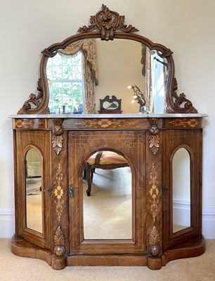 Lot 3109 - A Victorian walnut chiffonier with shaped...