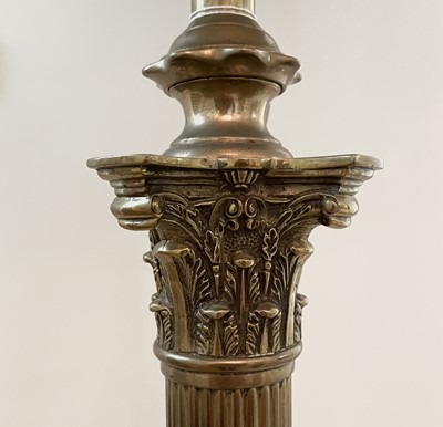 Lot 339 - A brass Corinthian column standard lamp, late...