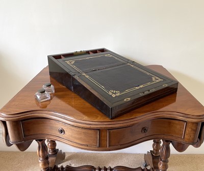 Lot 341 - A Victorian coromandel wood and brass inlaid...