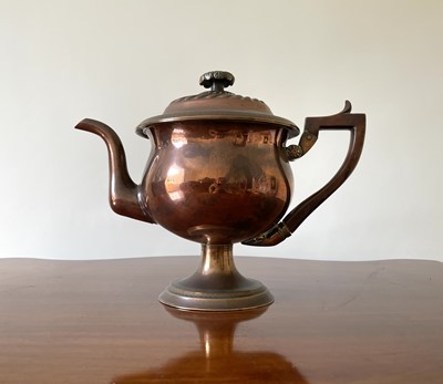 Lot 344 - A William IV copper teapot, with...