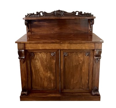 Lot 3122 - A Victorian rosewood chiffonier with raised...