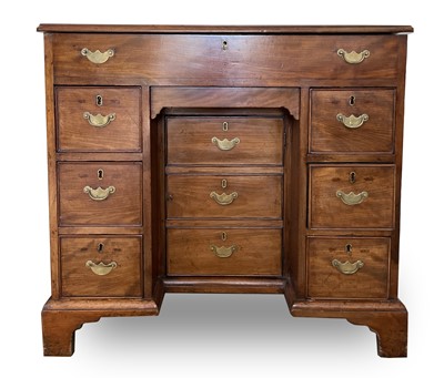 Lot 3123 - A George III mahogany kneehole gentleman's...