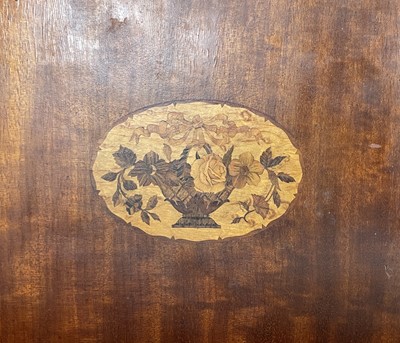 Lot 3125 - A mahogany and inlaid double bed head,...