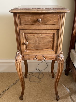 Lot 3133 - A French walnut bedside cupboard, late 19th...