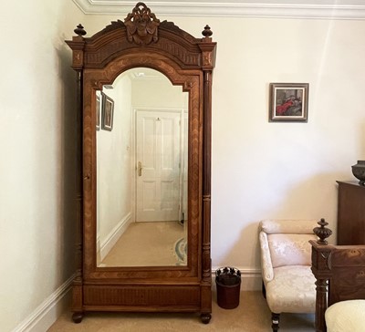 Lot 3139 - A French rosewood wardrobe, late 19th century,...