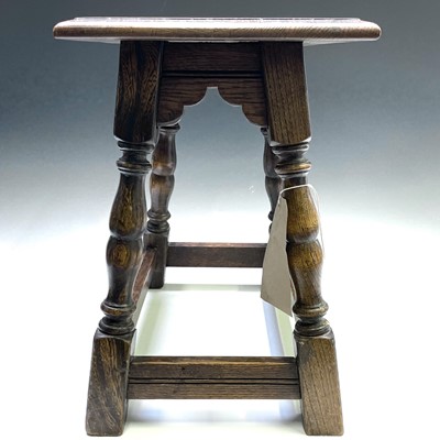 Lot 89 - A 17th century style oak joint stool, height...