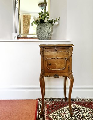 Lot 3146 - A French walnut bedside cupboard, late 19th...