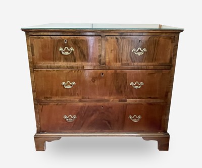 Lot 3149 - An 18th century walnut and crossbanded chest...