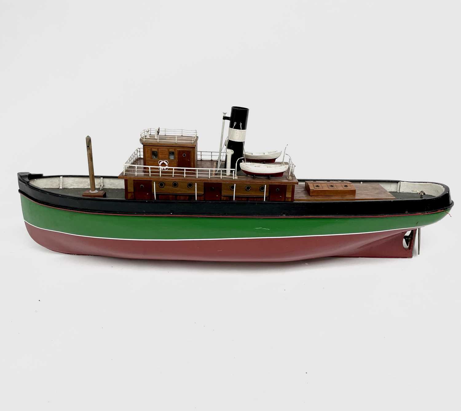 Lot 354 - A 20th century model of a steam boat, the hull...