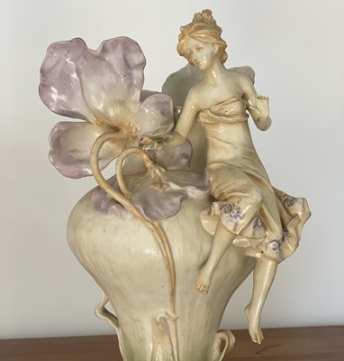 Lot 927 - A pair of Austrian Art Nouveau porcelain...