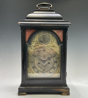 Lot 2931 - A mid 18th century ebonised bracket clock, the...