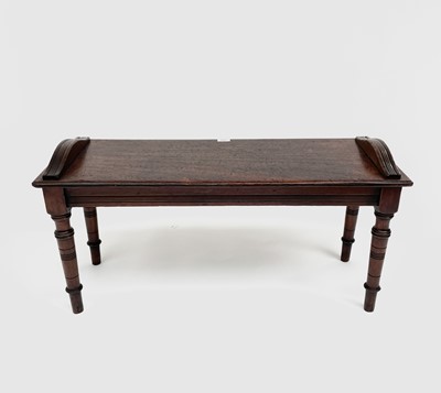 Lot 3150 - A Victorian mahogany hall bench, raised on...