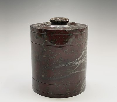 Lot 394 - A Cornish serpentine tobacco jar of...