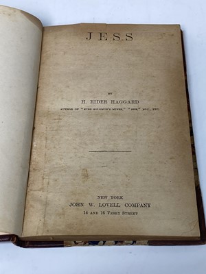 Lot 451 - H. RIDER HAGGARD. 'Jess.' First edition (?),...