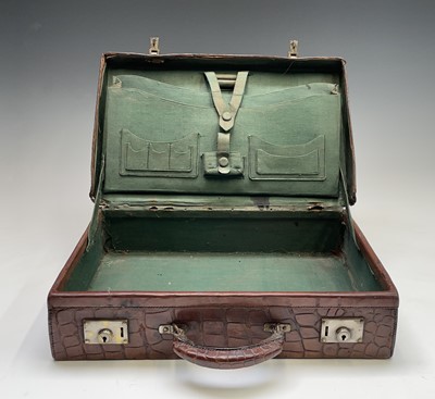 Lot 419 - An early 20th century crocodile skin briefcase...