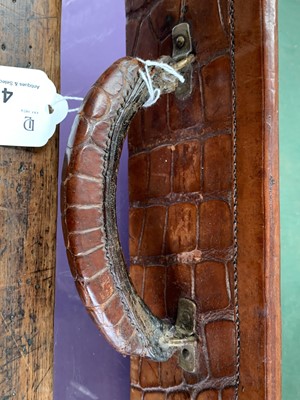 Lot 419 - An early 20th century crocodile skin briefcase...