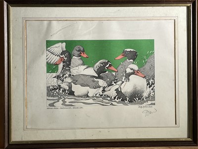 Lot 1483 - Simon DREW (1952) 'Aquaducks', print, signed,...