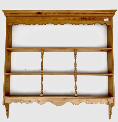 Lot 3157 - A set of pine hanging shelves, mid 20th...