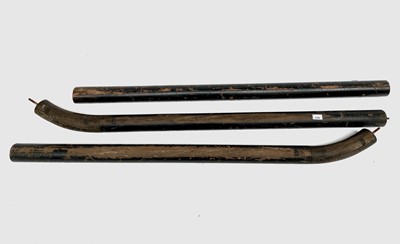 Lot 3159 - An ebonised hardwood curtain pole of...