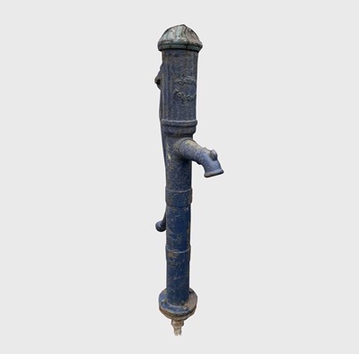 Lot 627 - A large blue painted cast iron water pump....