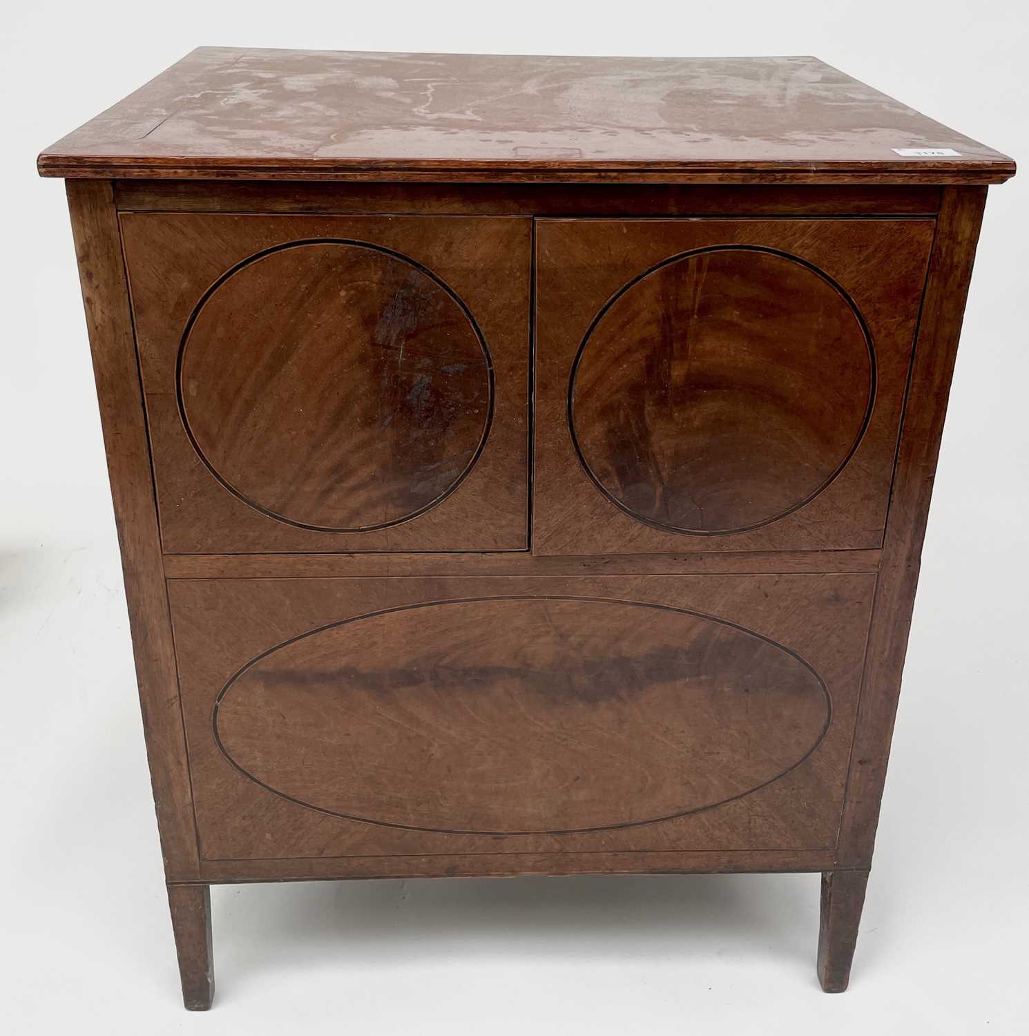Lot 3178 - A 19th century mahogany commode, the lift